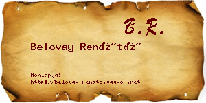 Belovay Renátó névjegykártya